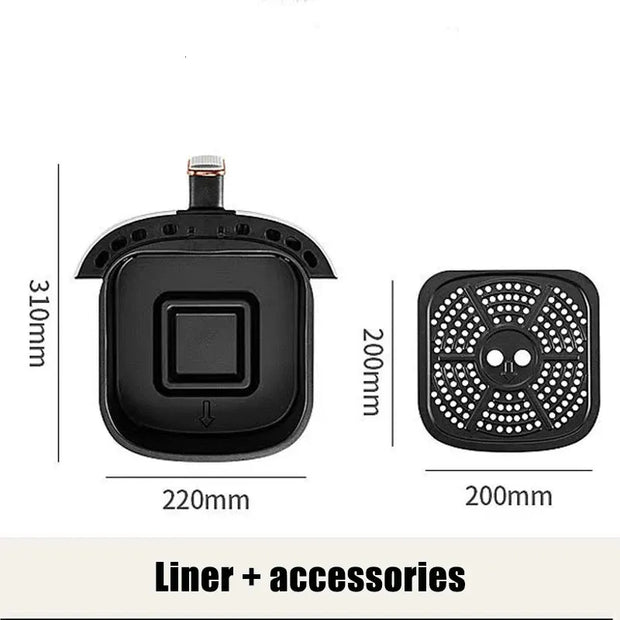 8L Multi-functional Air Fryer with 3-Color Display