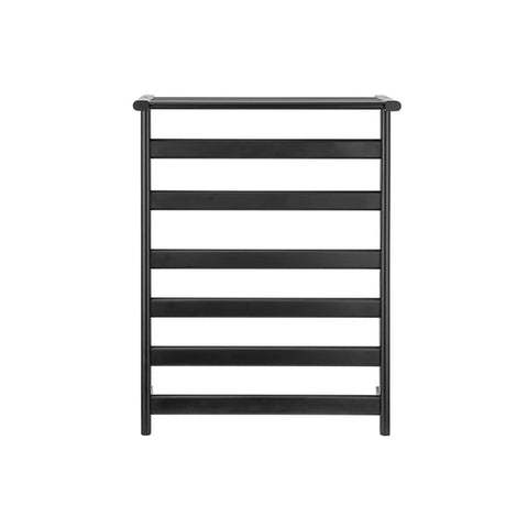 Black Wall-Mount Electric Towel Warmer Heated Towel Rack With Top Shelf Stainless Steel