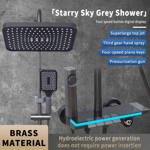 1set Luxury Brass Shower System with LED Digital Display