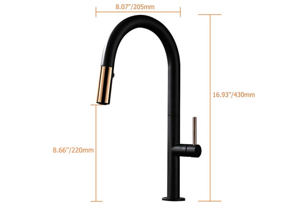 Kitchen Faucet And Touch                                      |Double Function|                                                        Black & Rose Gold