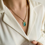 White Shell Inlaid Necklace Women's Turquoise Niche