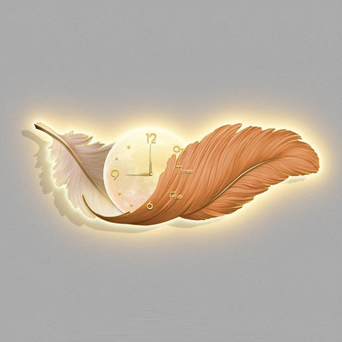 Feather Wall Clock Sconce