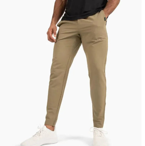 Men Fashion Casual Sports Solid Color Ice Silk Jogger Pants