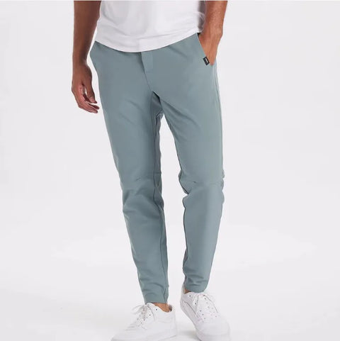 Men Fashion Casual Sports Solid Color Ice Silk Jogger Pants