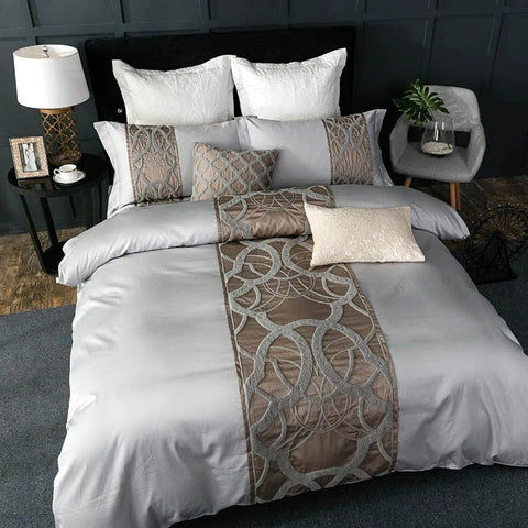 Chain of Luxury Grey Duvet Cover Set (Egyptian Cotton)