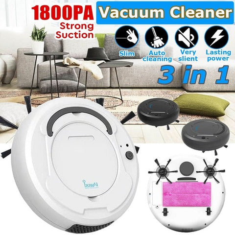 3-IN-1 AUTO RECHARGEABLE SMART SWEEPING ROBOT VACUUM CLEANER