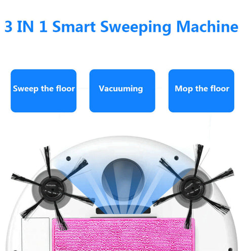 3-IN-1 AUTO RECHARGEABLE SMART SWEEPING ROBOT VACUUM CLEANER