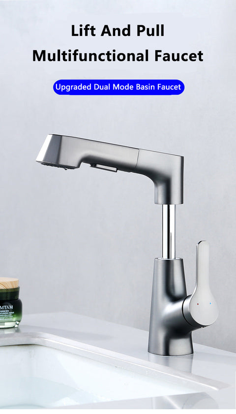 Modern Bathroom Telescopic Basin Waterfall Faucet