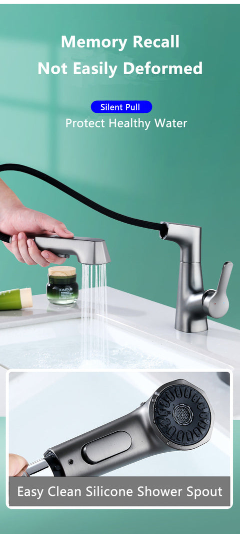 Modern Bathroom Telescopic Basin Waterfall Faucet