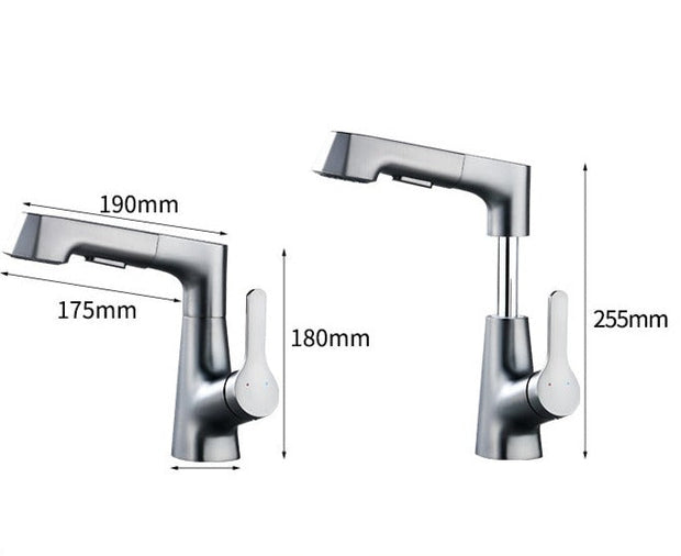 Modern Bathroom Telescopic Basin Waterfall Faucet