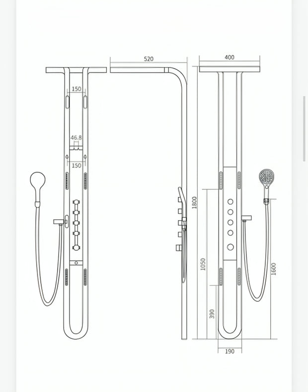 Nordic Rain LED Thermostatic Waterfall Shower Set