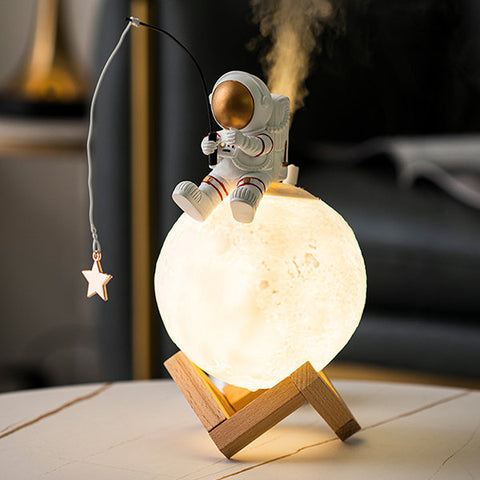 Astronaut on the Moon Humidifier - Resin - Wood