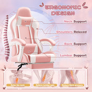 Freeport Park® Adjustable Reclining Ergonomic Faux Leather Swiveling PC & Racing Game Chair with Footrest