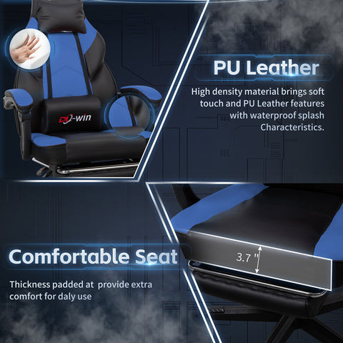Adjustable Game Chair Swiveling PC & Racing with Footrest