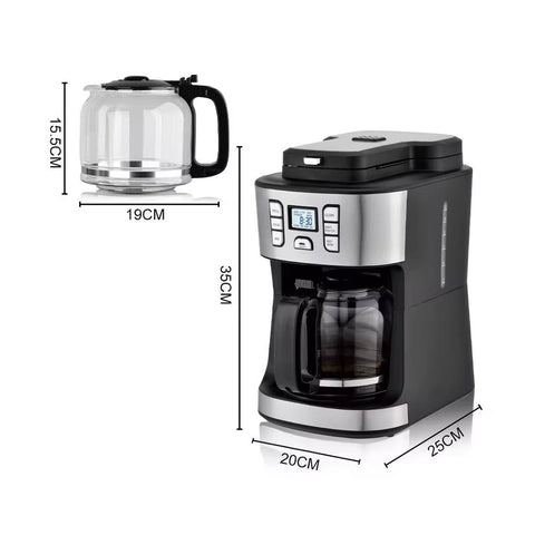 950W Automatic Drip Coffee Maker with Steam