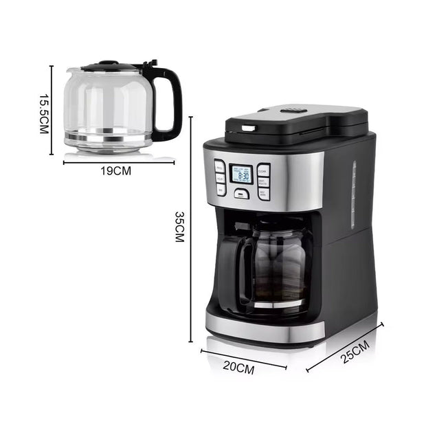 950W Automatic Drip Coffee Maker with Steam