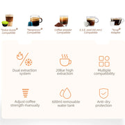 HiBREW H2B 5 in 1 Multi-Capsule Cold & Hot Coffee Maker, Gray