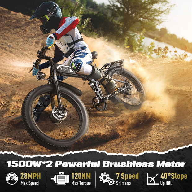 Mountain E Bike, Full Suspension Folding Ebike,