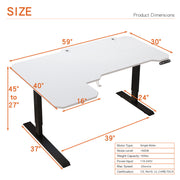 Daycia Height Adjustable L-Shape Standing Desk