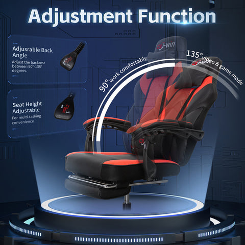 Adjustable Game Chair Swiveling PC & Racing with Footrest