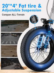 Folding Electric Bike for Adults 1200W Peak Motor,30/28MPH 60 Miles, Fat Tire Foldable Ebike Commute with NFC/Anti-Theft/Hydraulic Brakes,UL Certified Electric Bicycle