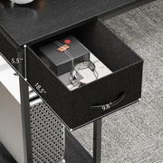 Coolbrook Gaming Desk with LED Lights, L-Shaped Desk with Power Outlets, Computer Desk with Storage, Writing Desk with Monitor Stand, Home Office Desk, L Desk