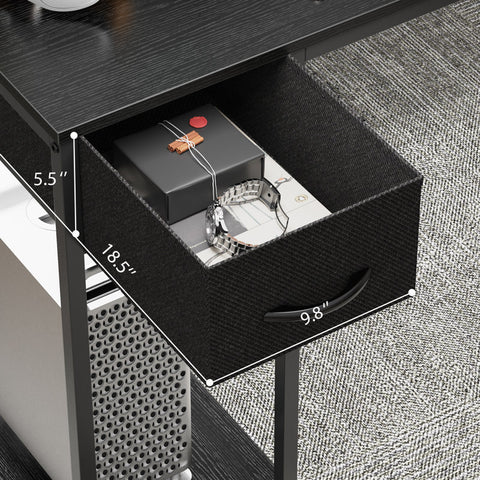 Coolbrook Gaming Desk with LED Lights, L-Shaped Desk with Power Outlets, Computer Desk with Storage, Writing Desk with Monitor Stand, Home Office Desk, L Desk