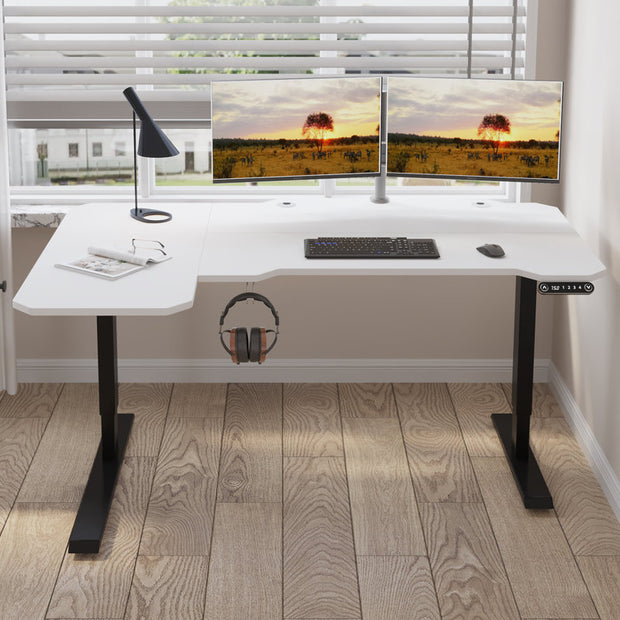 Daycia Height Adjustable L-Shape Standing Desk