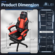 Adjustable Game Chair Swiveling PC & Racing with Footrest