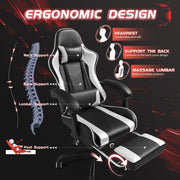 Freeport Park® Adjustable Reclining Ergonomic Faux Leather Swiveling PC & Racing Game Chair with Footrest