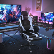 Freeport Park® Adjustable Reclining Ergonomic Faux Leather Swiveling PC & Racing Game Chair with Footrest