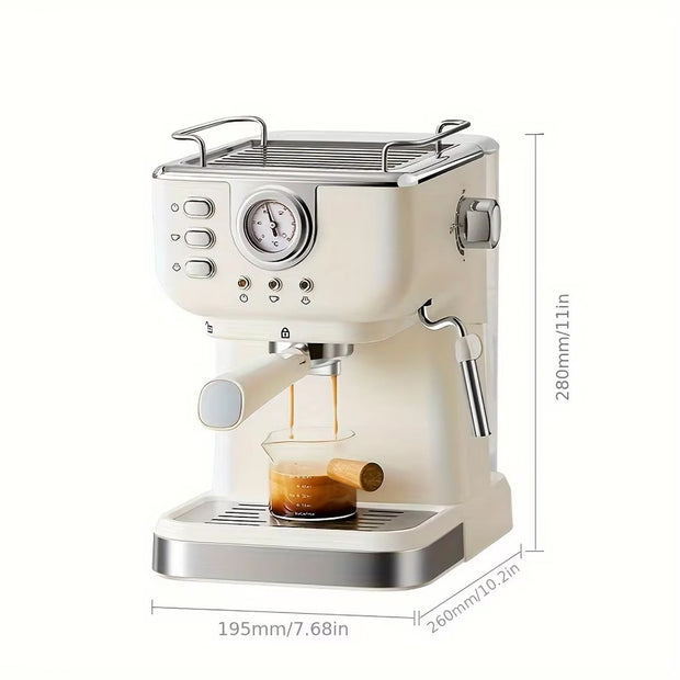 20-Bar Semi-Auto Espresso Machine with Milk Frother