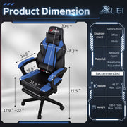 Adjustable Game Chair Swiveling PC & Racing with Footrest