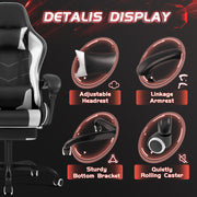 Freeport Park® Adjustable Reclining Ergonomic Faux Leather Swiveling PC & Racing Game Chair with Footrest