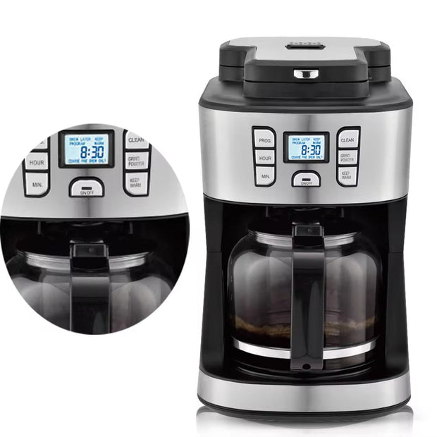 950W Automatic Drip Coffee Maker with Steam
