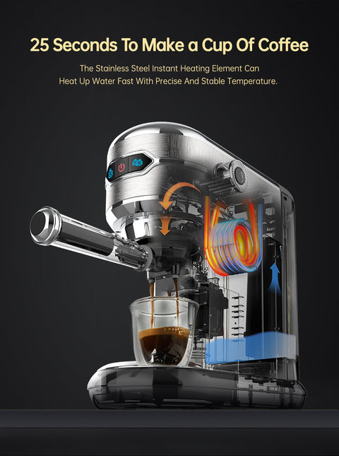HiBREW Coffee Maker Cafetera 20 Bar Machine Hot Water H11