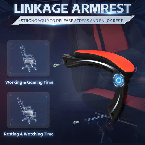 Adjustable Game Chair Swiveling PC & Racing with Footrest