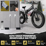 Mountain E Bike, Full Suspension Folding Ebike,