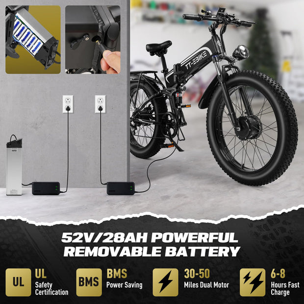 Mountain E Bike, Full Suspension Folding Ebike,
