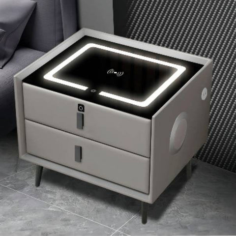 Digital Bedside Table - Wirless Charging - Bluetooth Speaker - LED Light - Fingerprint Lock