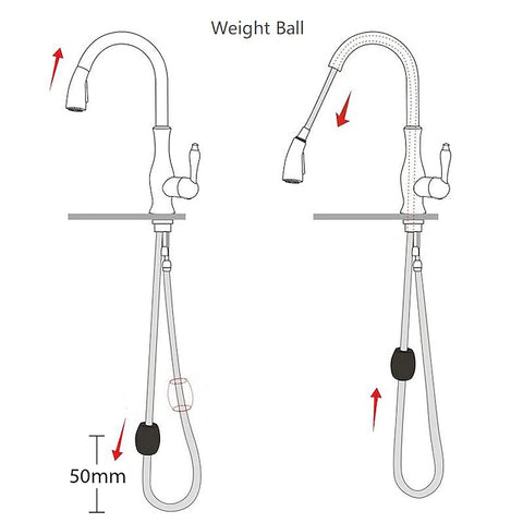 keukenkraan neerklapbare sproeikop, gezuiverd water dubbele uitloop kranen gootsteen mixer badrandcombinaties, 360 roterende dubbele handgreep hoge boog flexibele buis vat messing kraan