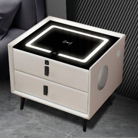 Digital Bedside Table - Wirless Charging - Bluetooth Speaker - LED Light - Fingerprint Lock